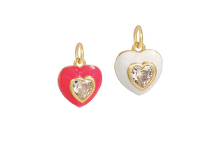 Neon Mini Heart Charm - Multiple Colors Availble