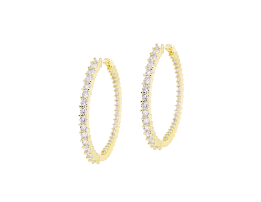 LIVIE MEDIUM PAVE HOOP Earrings