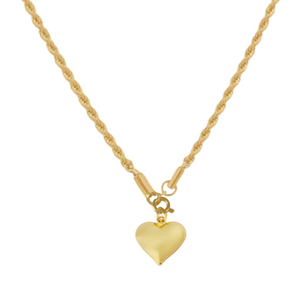 PUFFY HEART ROPE CHAIN Necklace