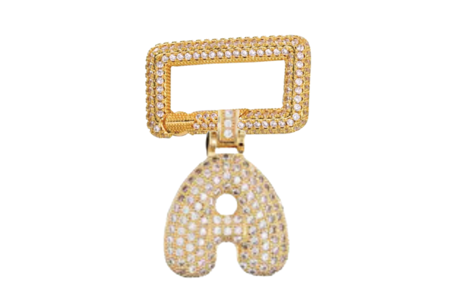 SQUARE BUBBLE LETTER CHARM Connector Clasp