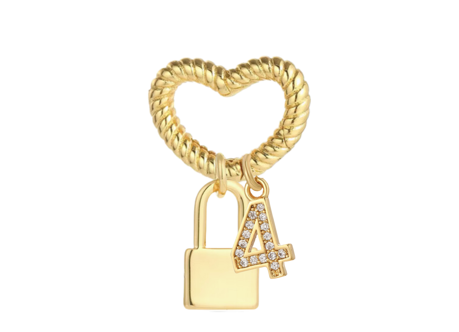 TEXTURED HEART CHARM Connector Clasp