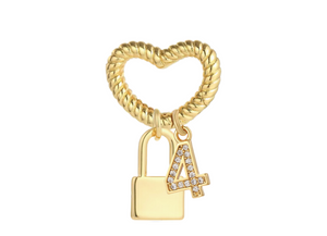TEXTURED HEART CHARM Connector Clasp