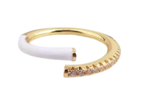 JADE Twist Ring, White