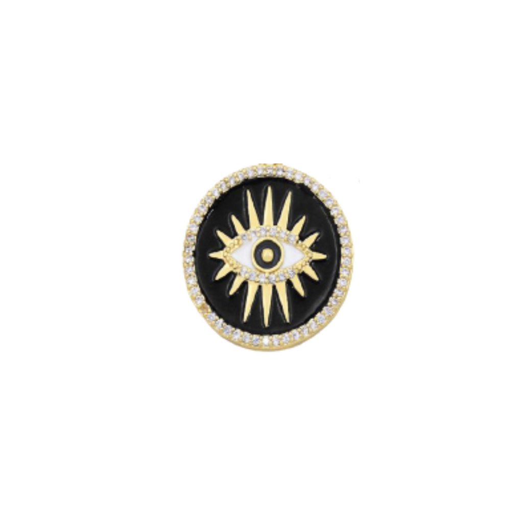 Enamel Eye Coin Charm, Black