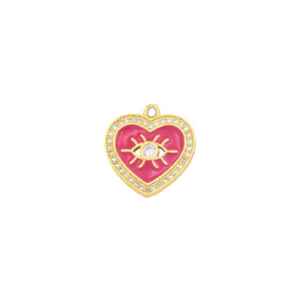 Enamel Heart Charm, Red