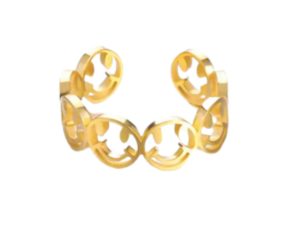 NORIELLA Happy Face Ring, Gold