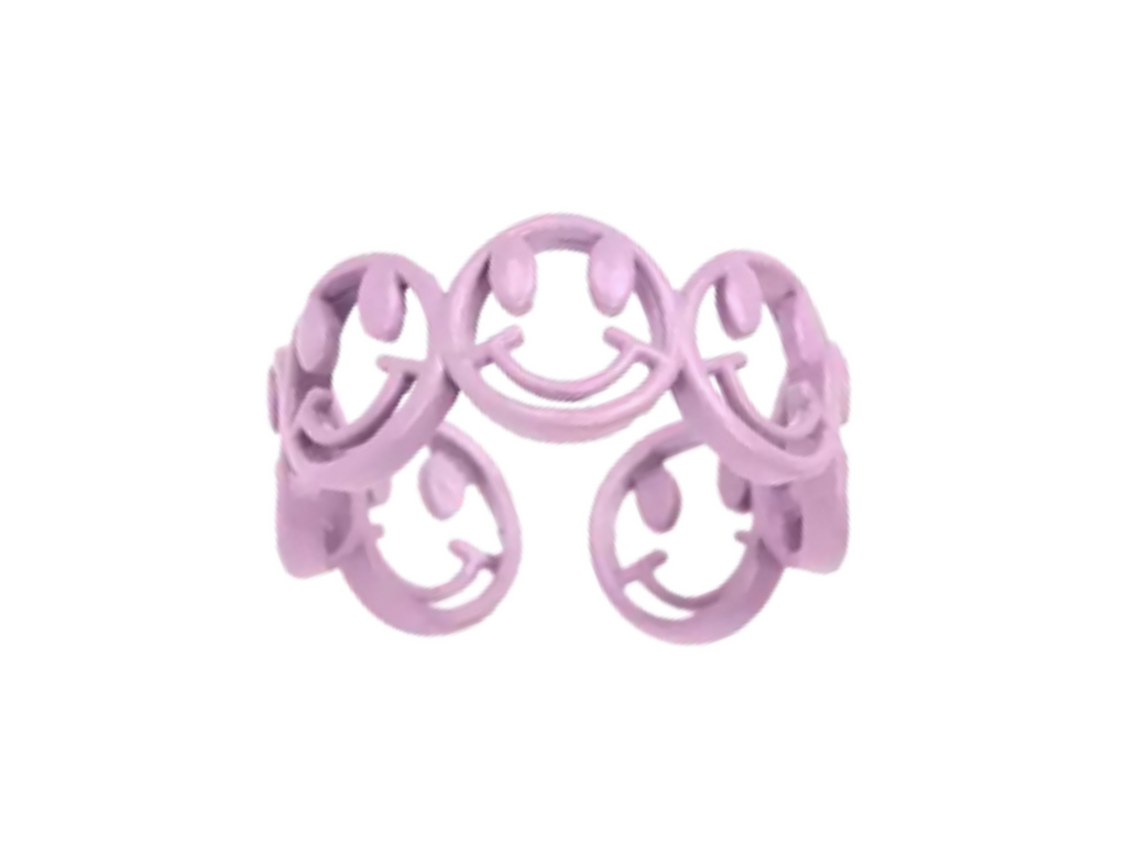 NORIELLA Happy Face Ring, Purple