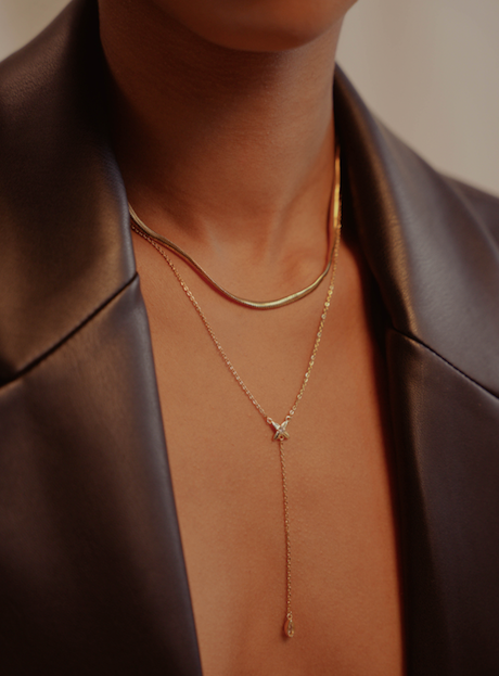 THIN HERRINGBONE Chain Necklace